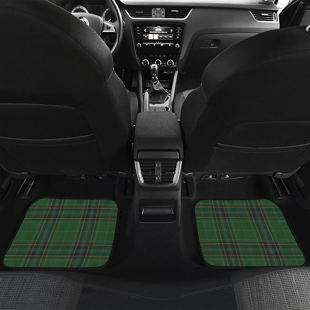 Green And Blue Stewart Tartan Print Front and Back Car Floor Mats