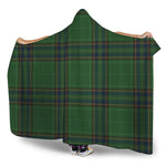 Green And Blue Stewart Tartan Print Hooded Blanket
