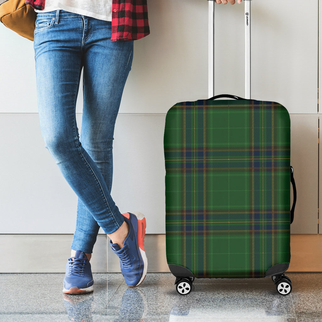 Green And Blue Stewart Tartan Print Luggage Cover