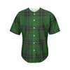 Green And Blue Stewart Tartan Print Men's Baseball Jersey