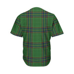 Green And Blue Stewart Tartan Print Men's Baseball Jersey