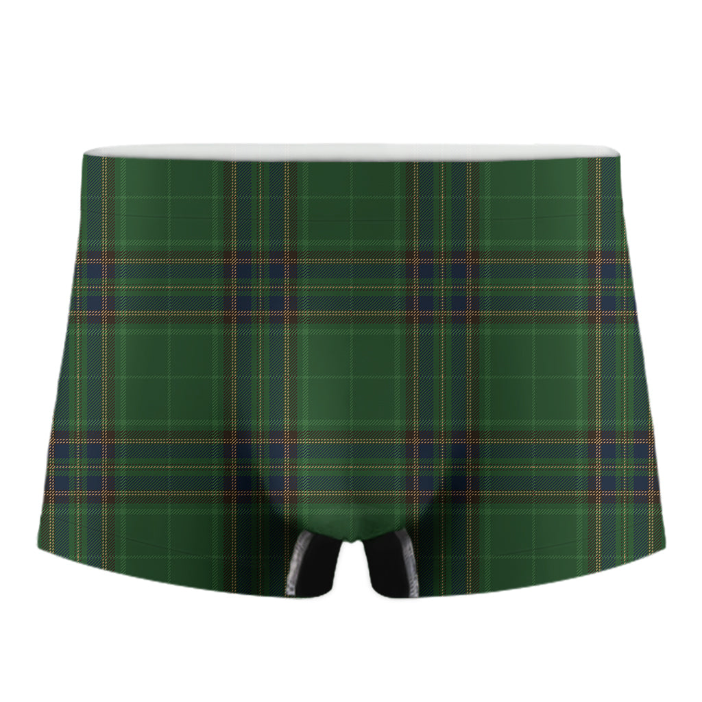 Green And Blue Stewart Tartan Print Men's Boxer Briefs