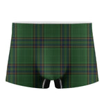 Green And Blue Stewart Tartan Print Men's Boxer Briefs