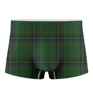 Green And Blue Stewart Tartan Print Men's Boxer Briefs