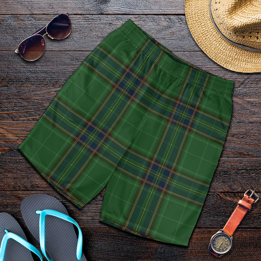 Green And Blue Stewart Tartan Print Men's Shorts