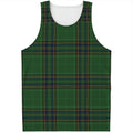 Green And Blue Stewart Tartan Print Men's Tank Top