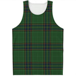 Green And Blue Stewart Tartan Print Men's Tank Top