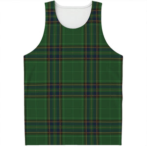 Green And Blue Stewart Tartan Print Men's Tank Top