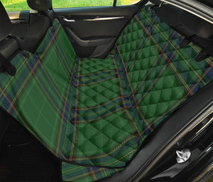 Green And Blue Stewart Tartan Print Pet Car Back Seat Cover