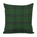 Green And Blue Stewart Tartan Print Pillow Cover