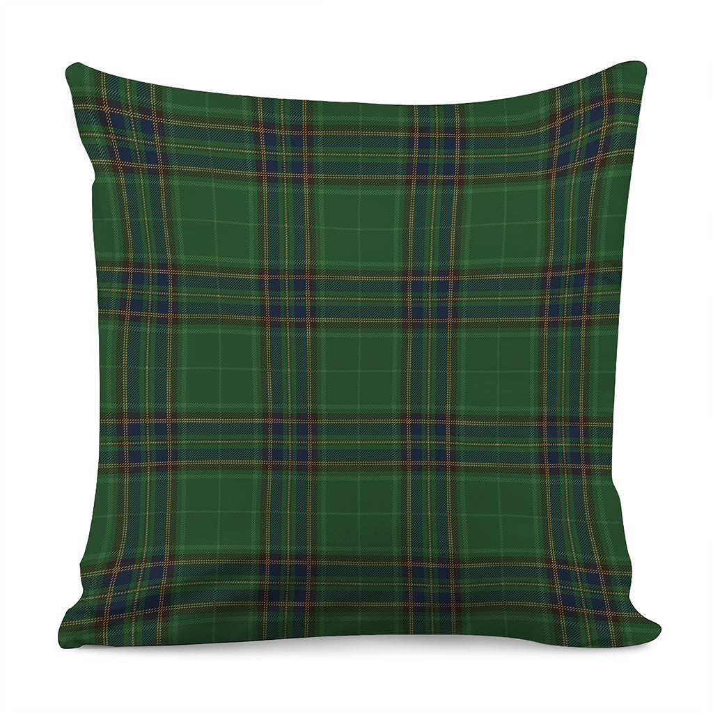 Green And Blue Stewart Tartan Print Pillow Cover