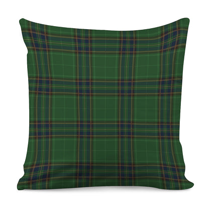Green And Blue Stewart Tartan Print Pillow Cover