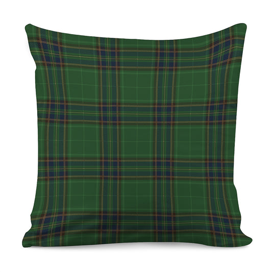 Green And Blue Stewart Tartan Print Pillow Cover