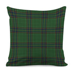 Green And Blue Stewart Tartan Print Pillow Cover