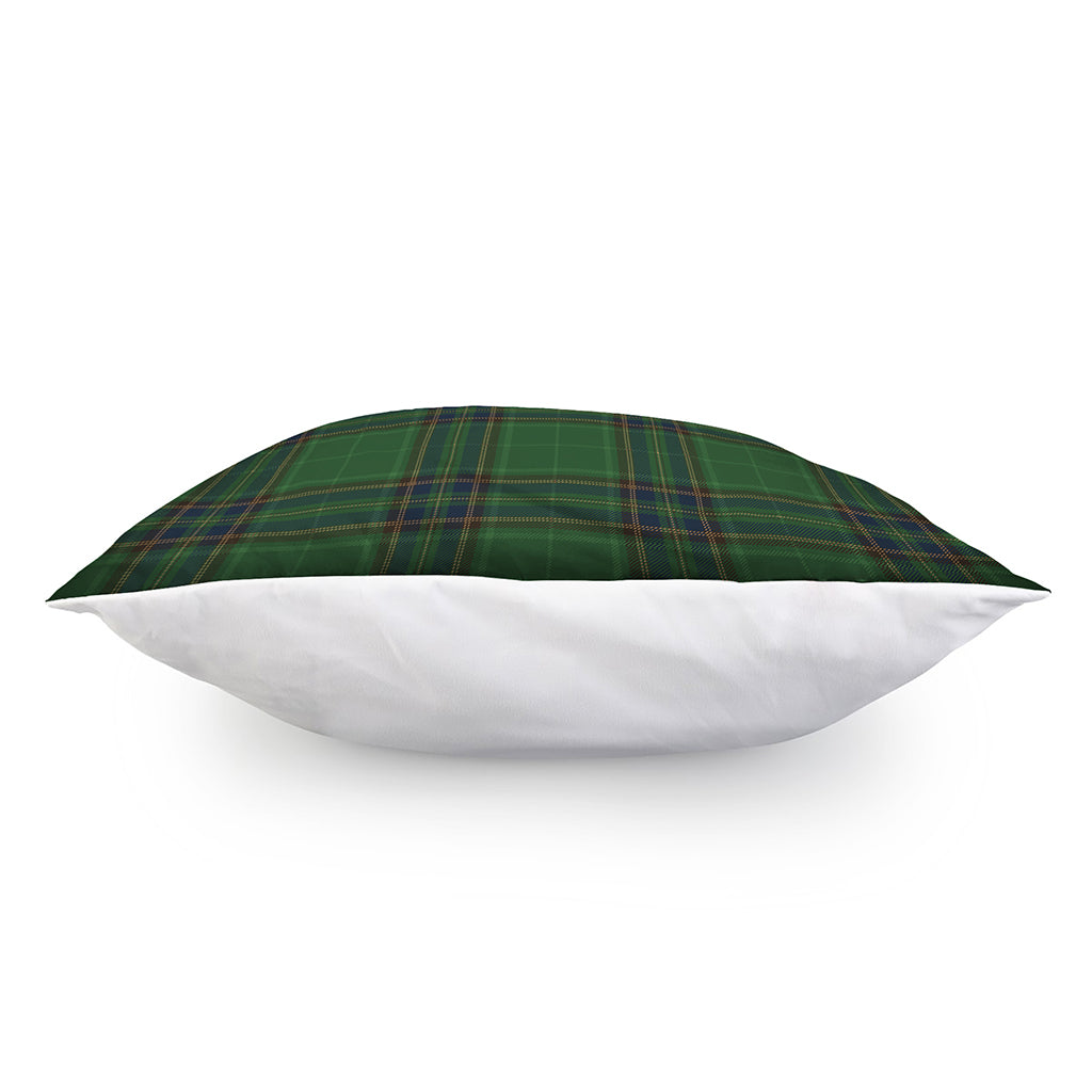 Green And Blue Stewart Tartan Print Pillow Cover