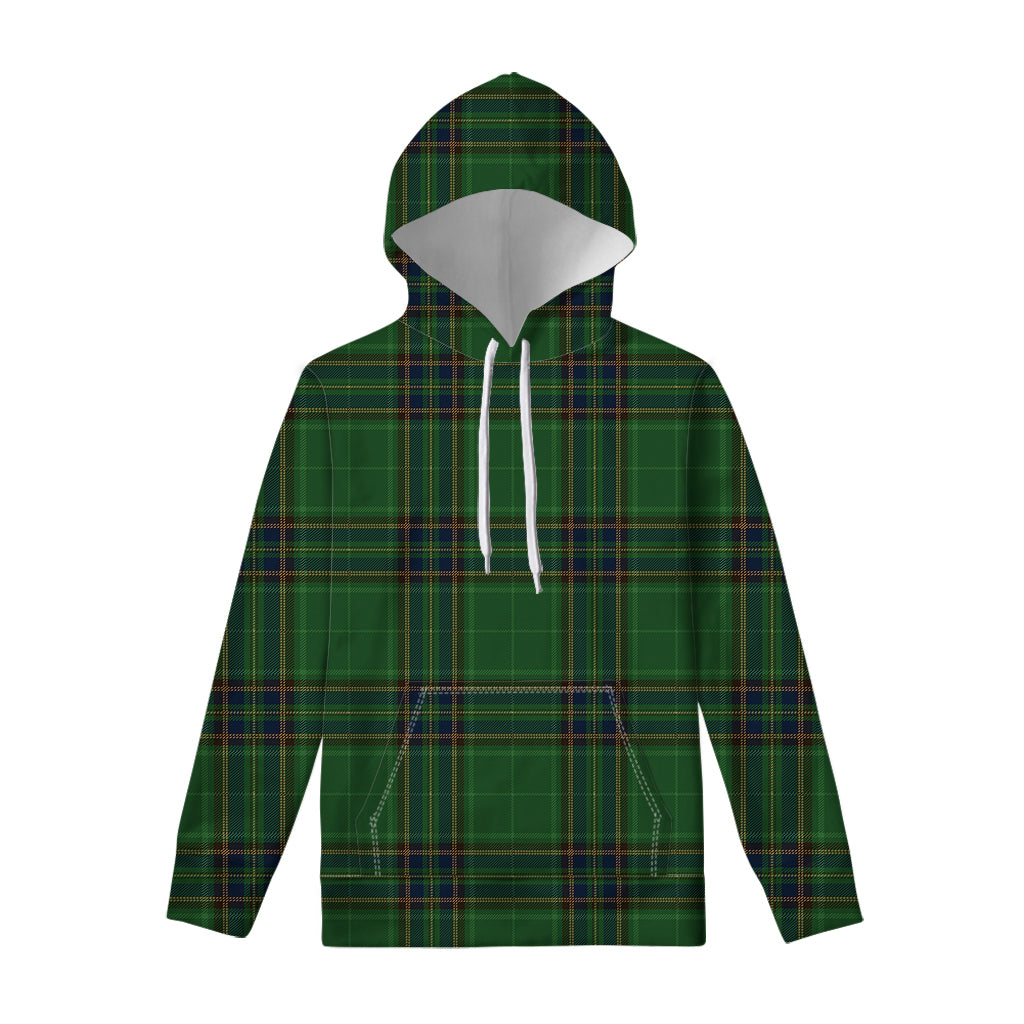 Green And Blue Stewart Tartan Print Pullover Hoodie