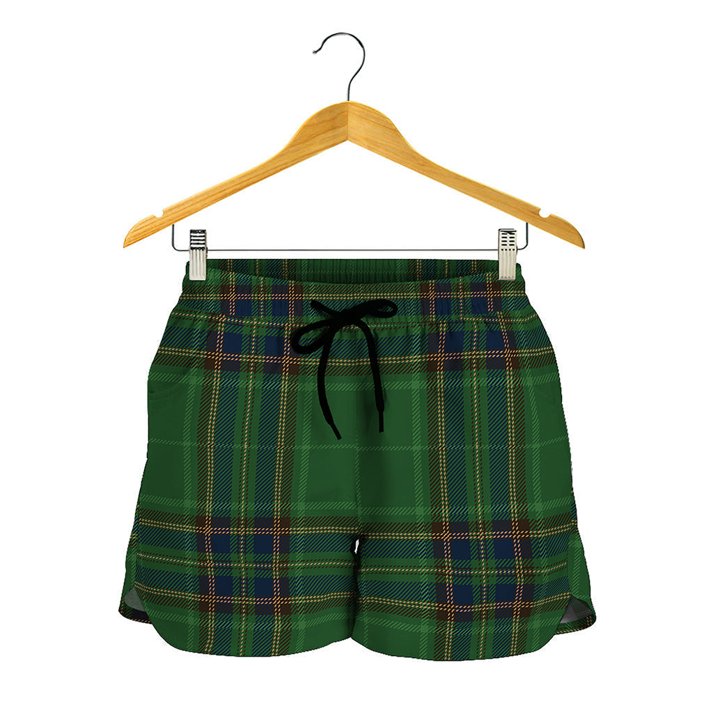 Green And Blue Stewart Tartan Print Women's Shorts