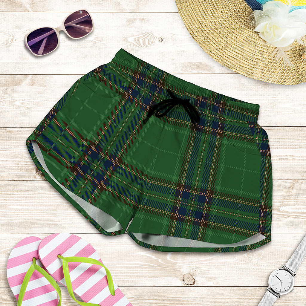 Green And Blue Stewart Tartan Print Women's Shorts