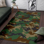 Green And Brown Camouflage Print Area Rug GearFrost