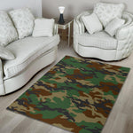 Green And Brown Camouflage Print Area Rug GearFrost