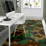 Green And Brown Camouflage Print Area Rug GearFrost