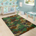 Green And Brown Camouflage Print Area Rug GearFrost