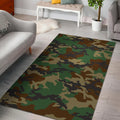 Green And Brown Camouflage Print Floor Mat