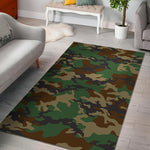 Green And Brown Camouflage Print Area Rug GearFrost