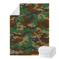 Green And Brown Camouflage Print Blanket