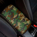 Green And Brown Camouflage Print Car Center Console Cover