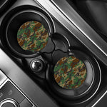 Green And Brown Camouflage Print Car Coasters