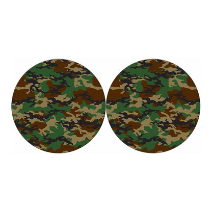 Green And Brown Camouflage Print Car Coasters