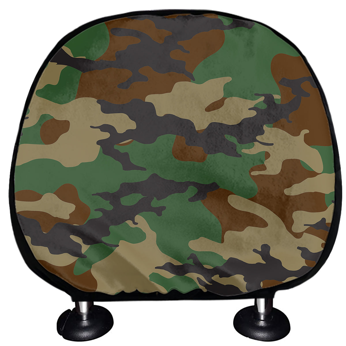 Green And Brown Camouflage Print Car Headrest Covers