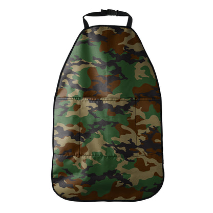 Green And Brown Camouflage Print Car Seat Organizers