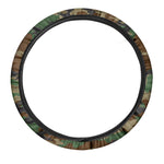 Green And Brown Camouflage Print Car Steering Wheel Cover