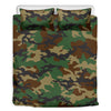 Green And Brown Camouflage Print Duvet Cover Bedding Set