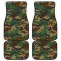 Green And Brown Camouflage Print Front and Back Car Floor Mats