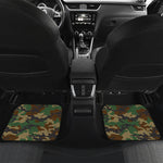Green And Brown Camouflage Print Front and Back Car Floor Mats