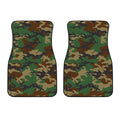 Green And Brown Camouflage Print Front Car Floor Mats