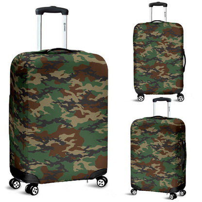 Green And Brown Camouflage Print Luggage Cover GearFrost