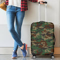 Green And Brown Camouflage Print Luggage Cover