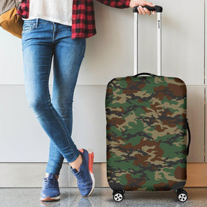 Green And Brown Camouflage Print Luggage Cover GearFrost