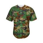 Green And Brown Camouflage Print Men's Baseball Jersey