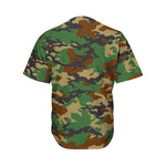Green And Brown Camouflage Print Men's Baseball Jersey