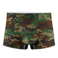 Green And Brown Camouflage Print Men's Boxer Briefs