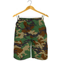 Green And Brown Camouflage Print Men's Shorts
