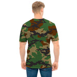 Green And Brown Camouflage Print Men's T-Shirt