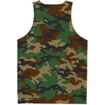 Green And Brown Camouflage Print Men's Tank Top