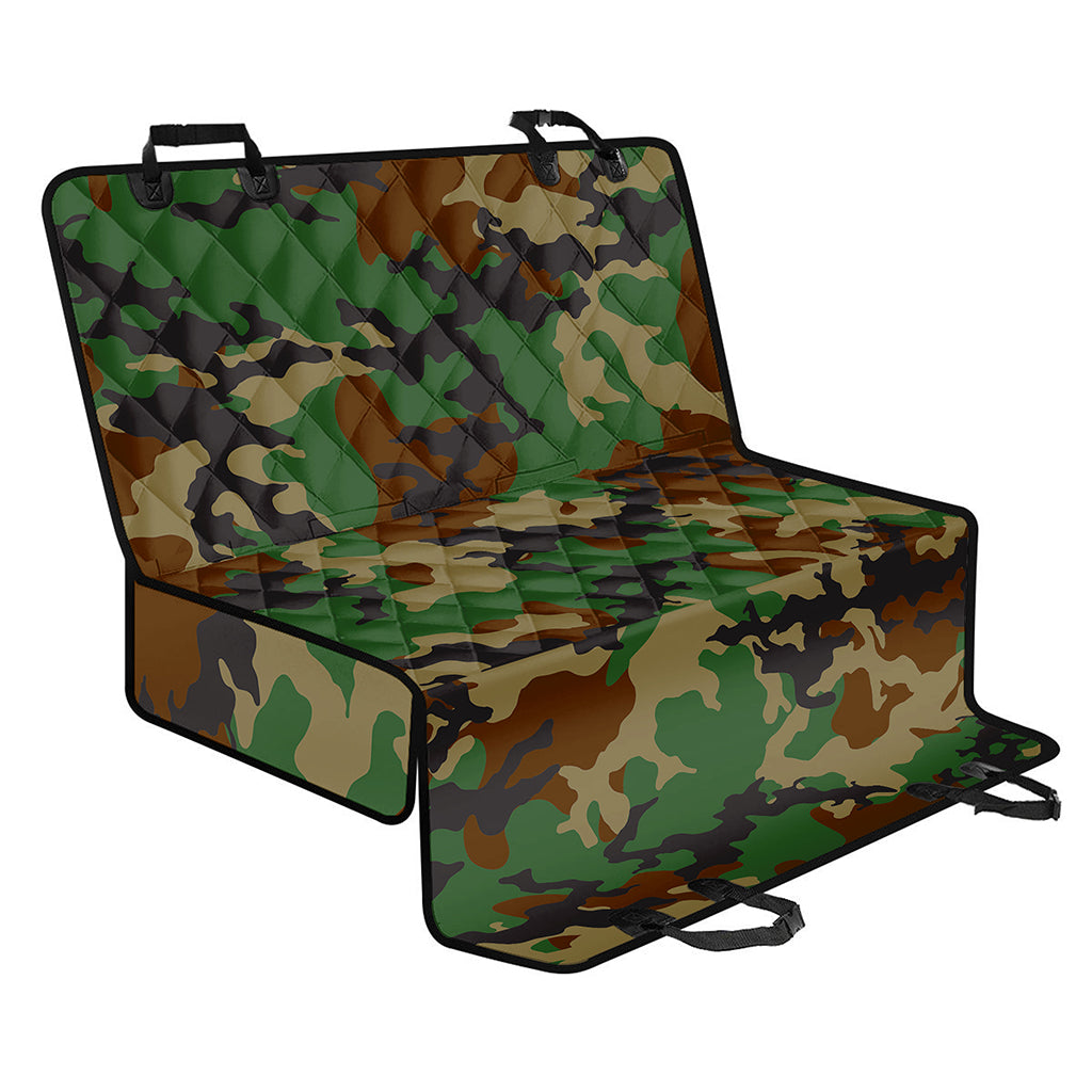 Green And Brown Camouflage Print Pet Car Back Seat Cover