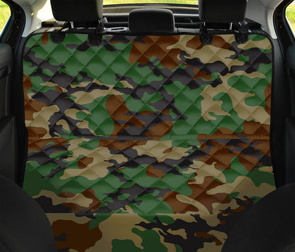 Green And Brown Camouflage Print Pet Car Back Seat Cover